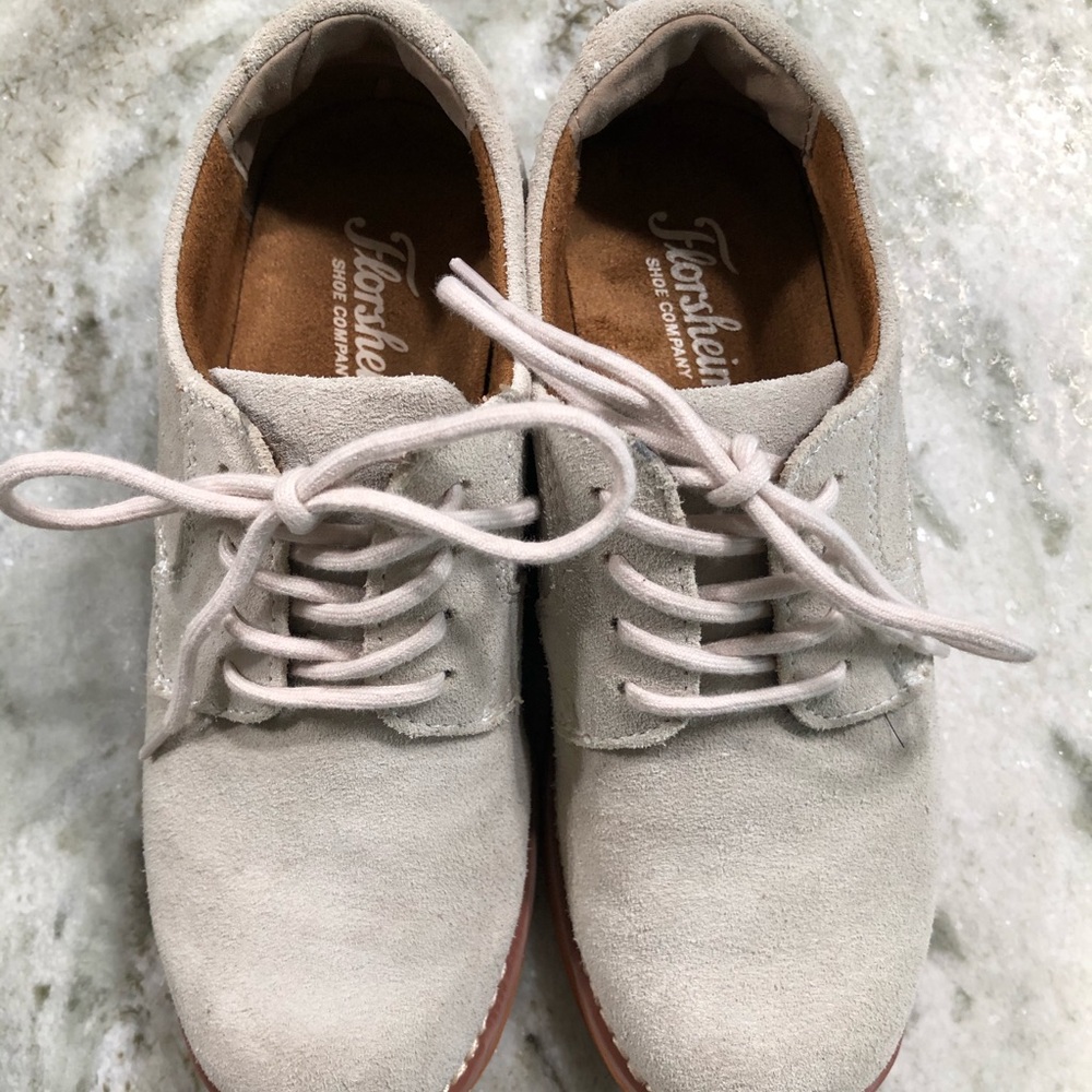 Boys Florsheim Kearney Jr White Suede Bucs 13M